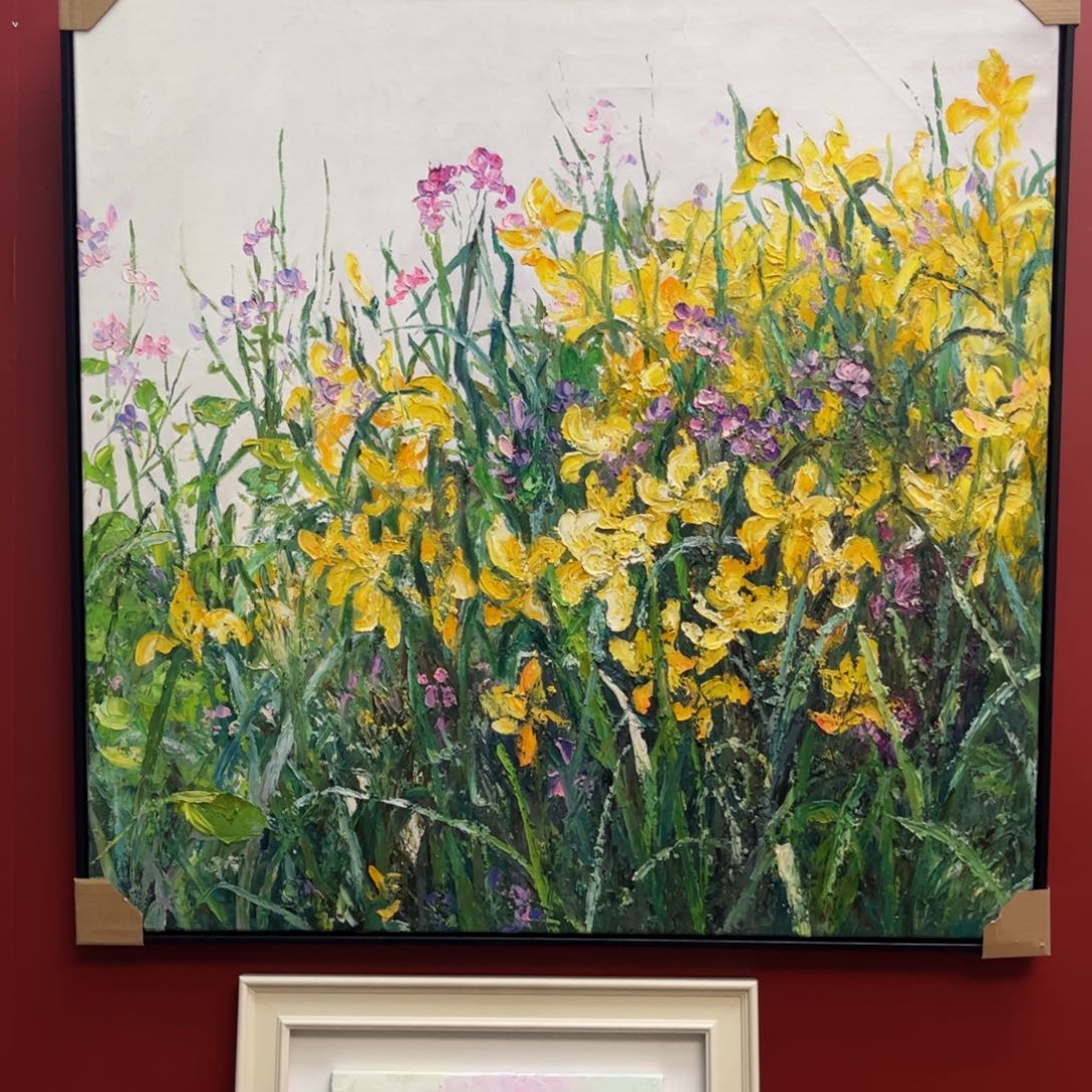 油画铁****狼鸾尾花手绘油画