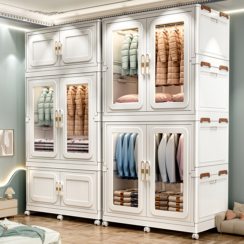 110宽 成人儿童衣柜可折叠收纳柜家用储物柜衣服玩具免安装置物柜