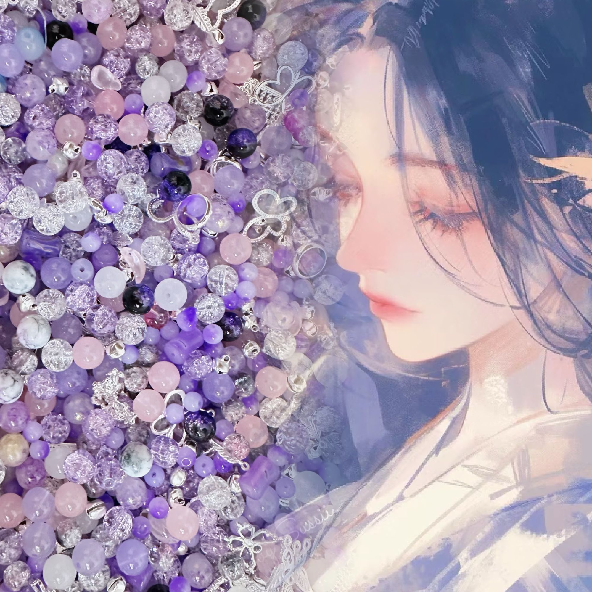 DIY琉璃珠珠新年红半成品饰品DIY精选琉璃珠混款爆花玉碎透珠