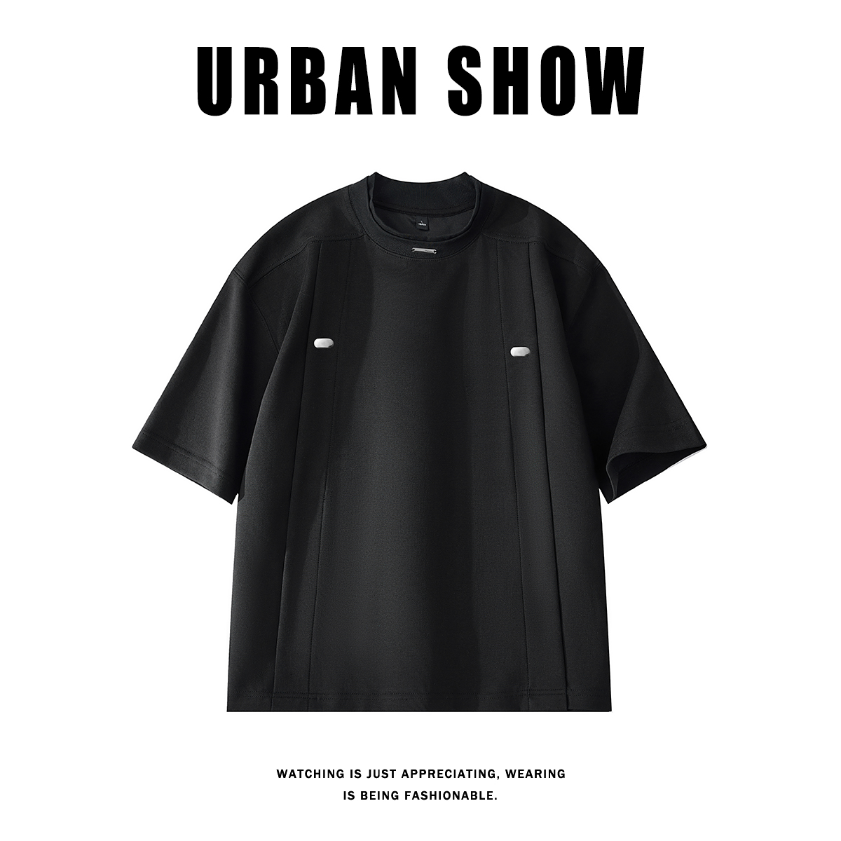 2025夏季潮流解构设计感百搭男士宽松休闲圆领T恤时尚LZT828