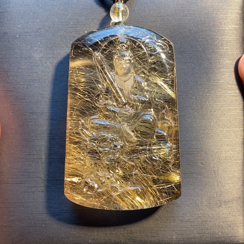 【闪购商品】发晶颈饰未镶嵌天然发晶文殊菩萨吊坠