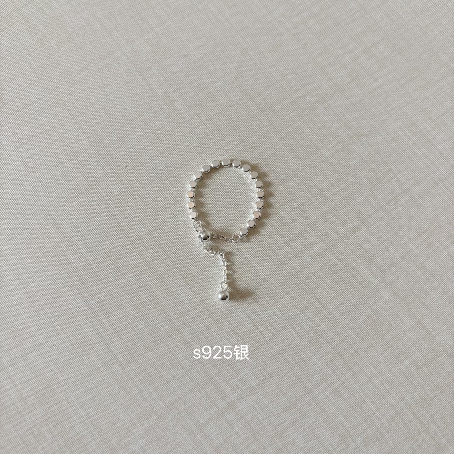 925银戒指 s925纯银戒指可抽拉调节简约风格