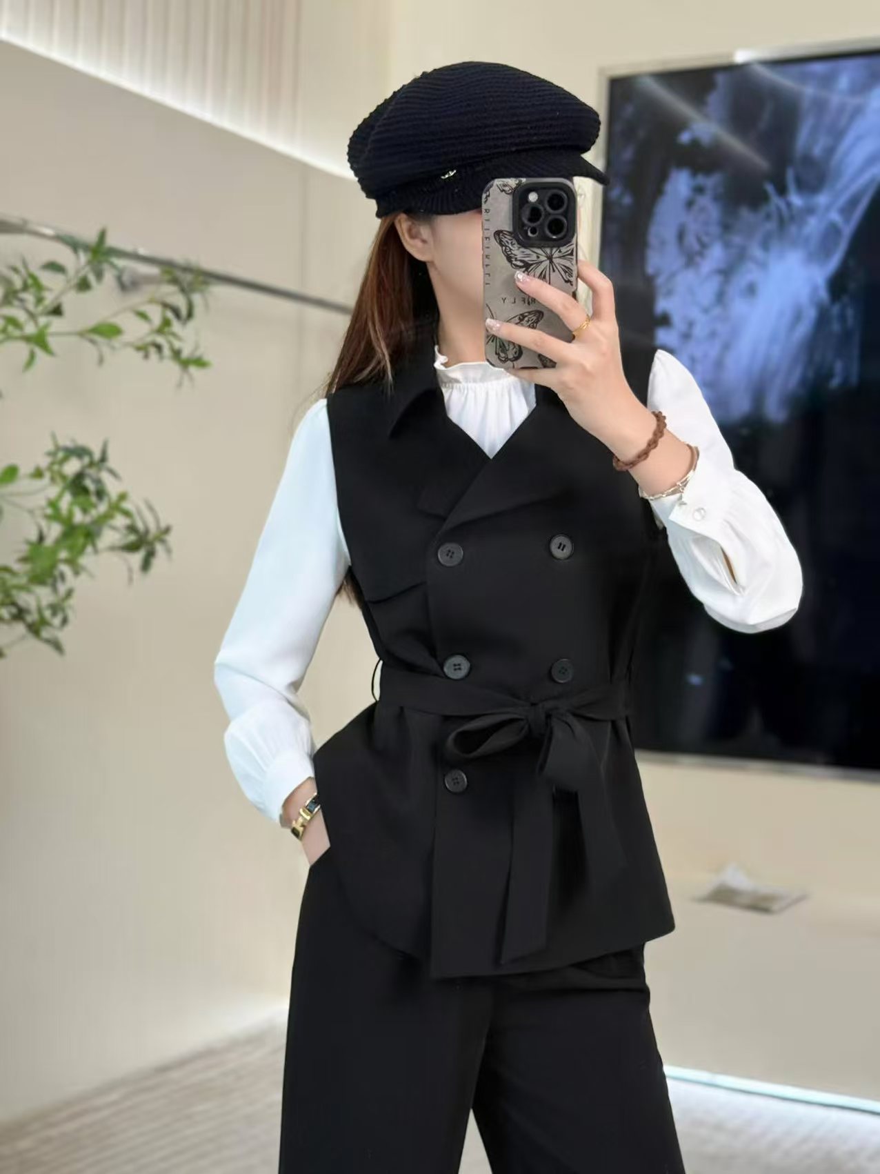【J002套装-YR】洋气显瘦气质三件套女2025早秋新款高级感套装