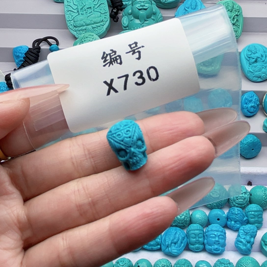 绿松石雕刻未镶嵌无**子