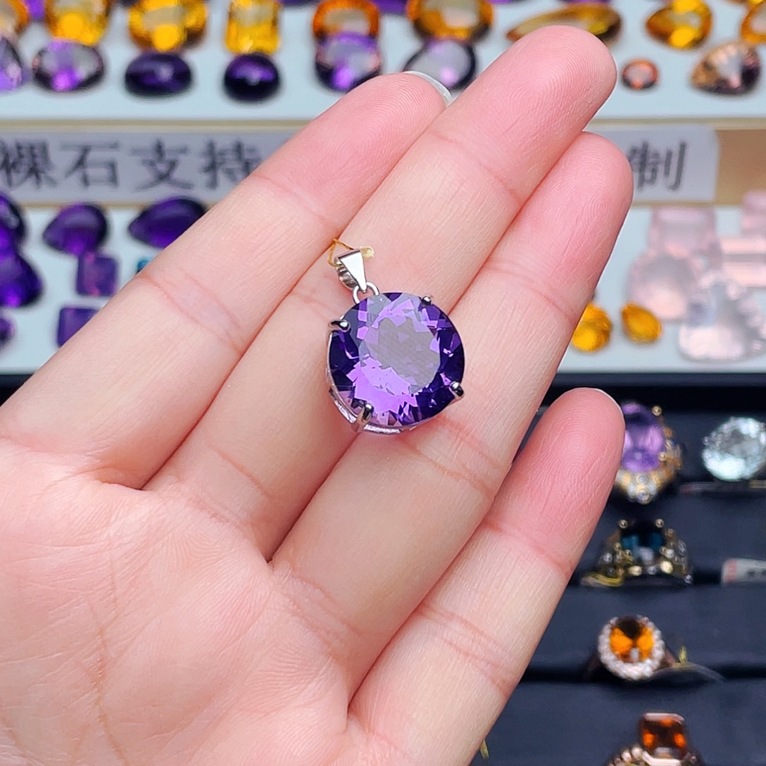 珠宝半成品银S925镶嵌水晶天然保真