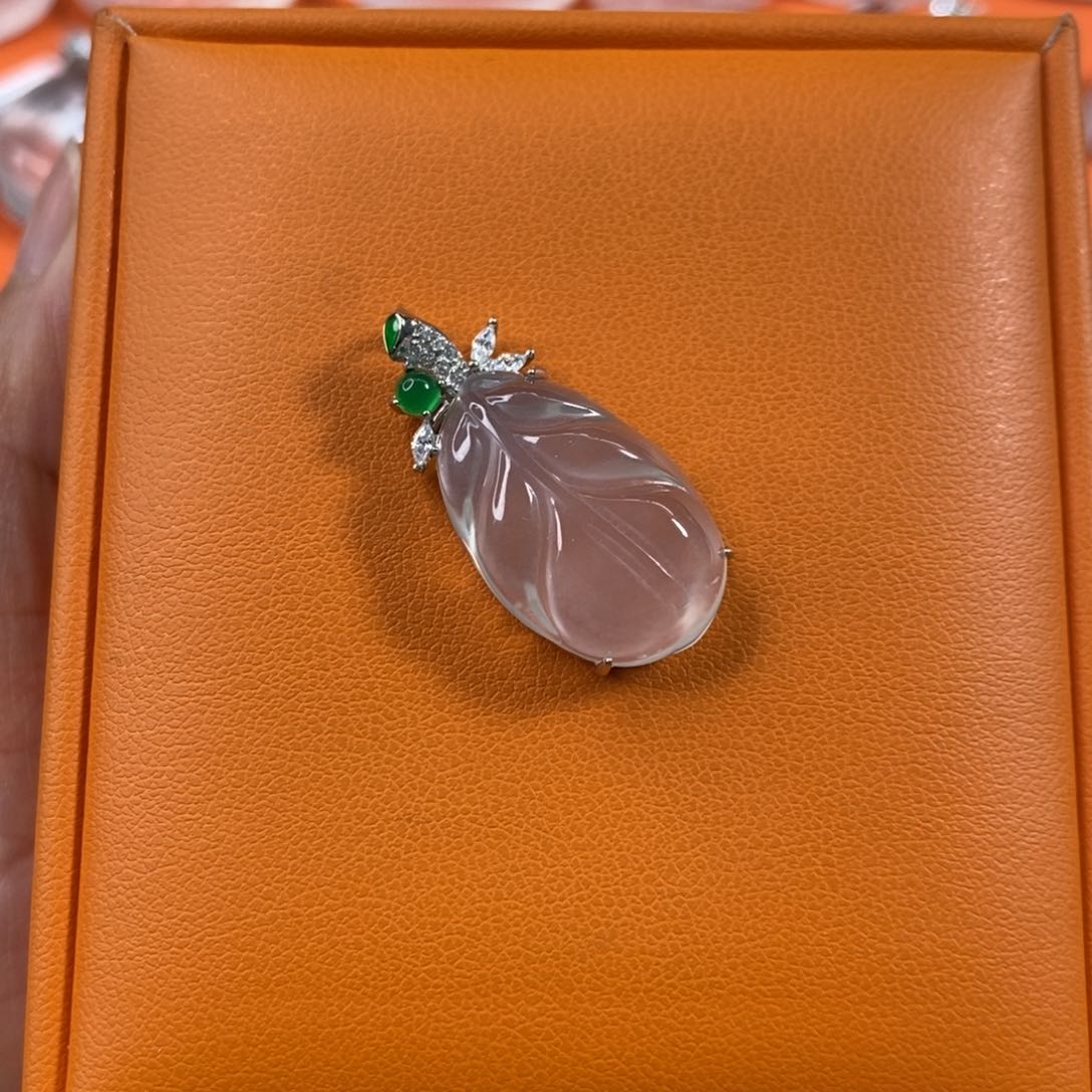 石英质玉叶子银S925镶嵌