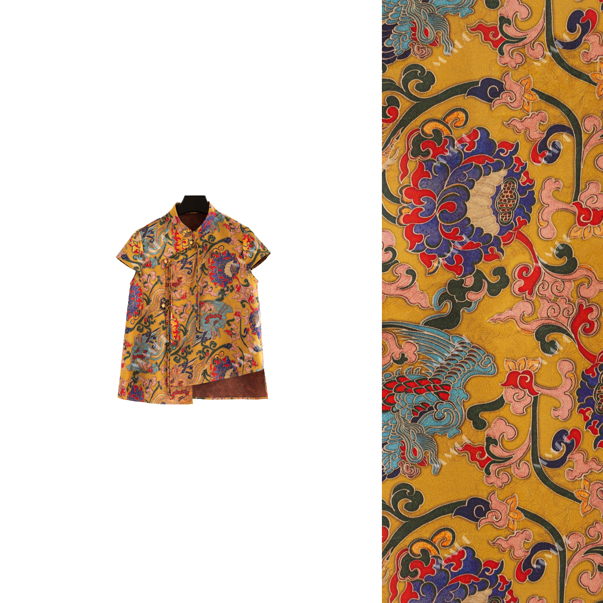 【夏荷】新中式碎花显瘦衬衫2025夏季新款上衣MCGSY0915