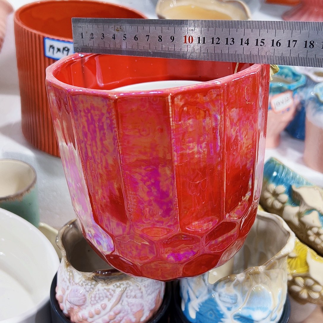 有孔，外贸尾单陶瓷花盆凑单10米包邮