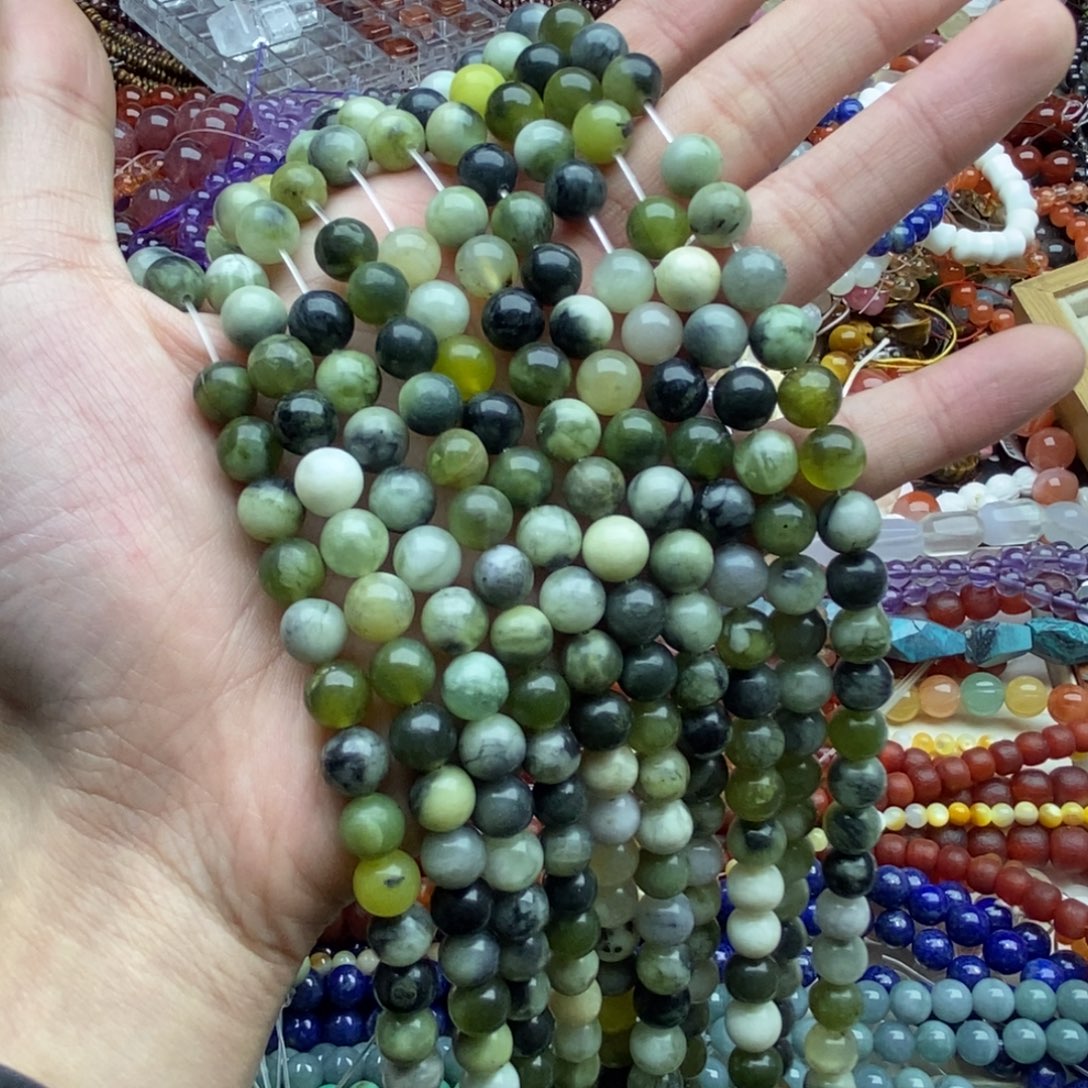 玛瑙/玉髓未镶嵌珠宝半成品一条天然8mm+黑