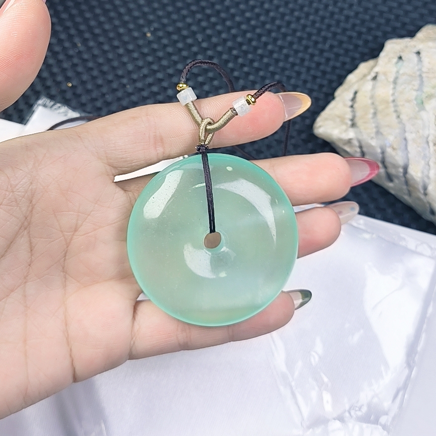 （聚宝严选）D424油青厚大平安扣吊坠妈妈款精致精美百搭时尚