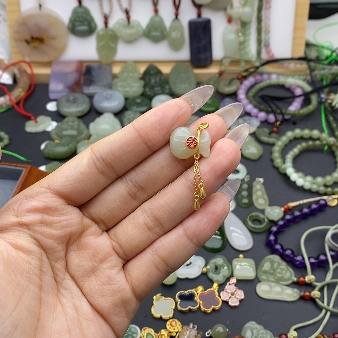 和田玉吊坠(不含链)银S925镶嵌