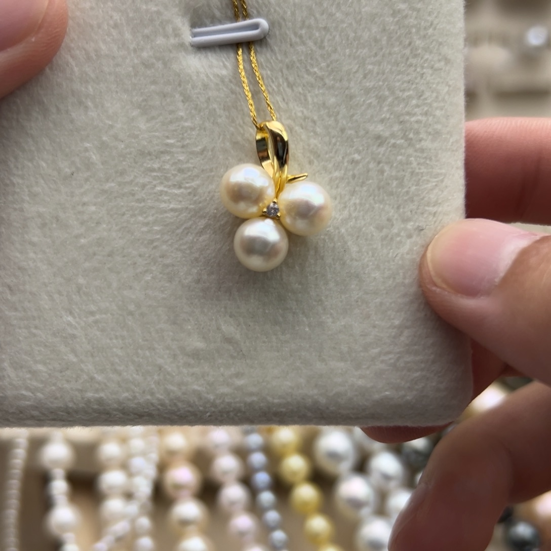 吊坠(不含链)银S925镶嵌海水珍珠7.3mm海水Ak葡萄