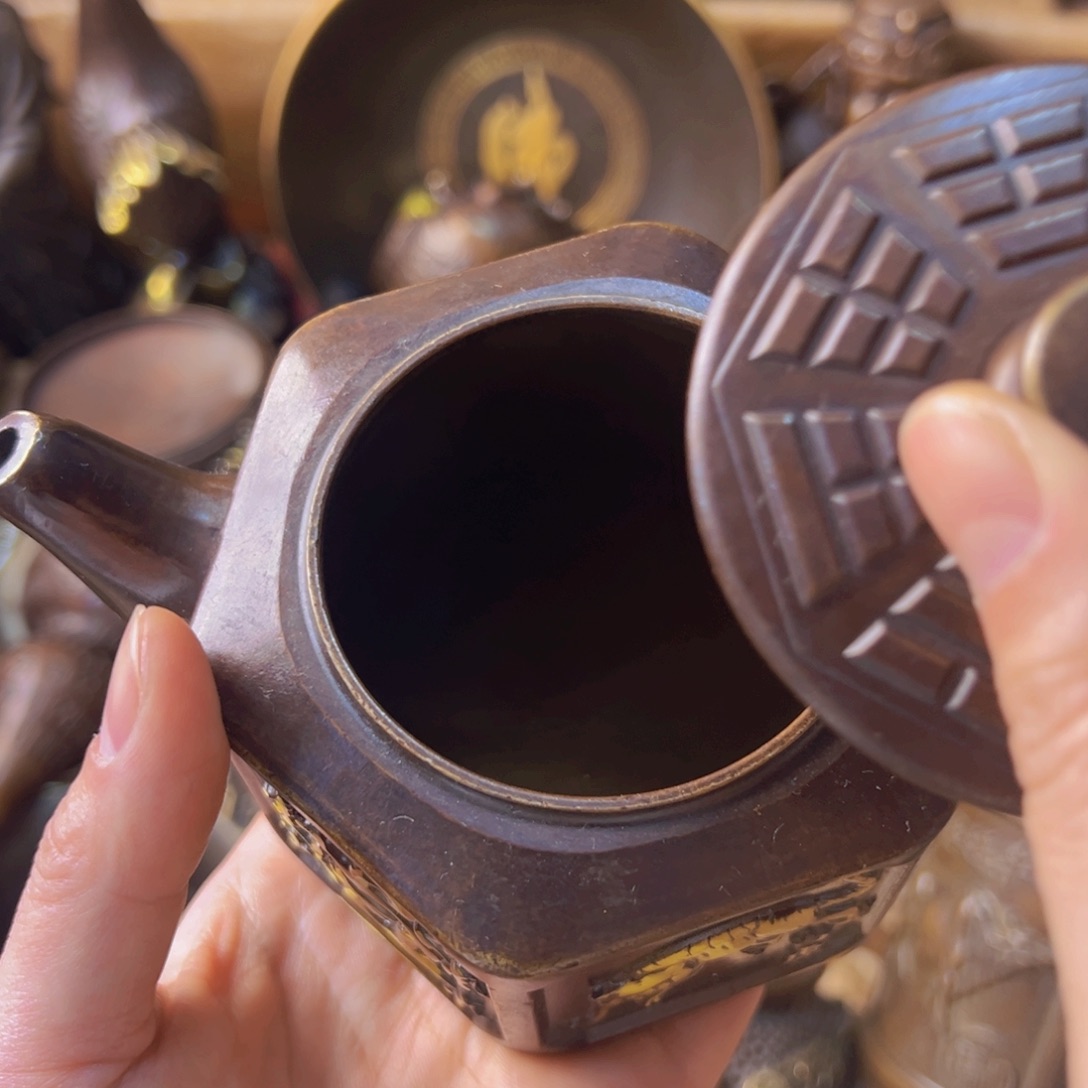 原矿风磨铜定制壶