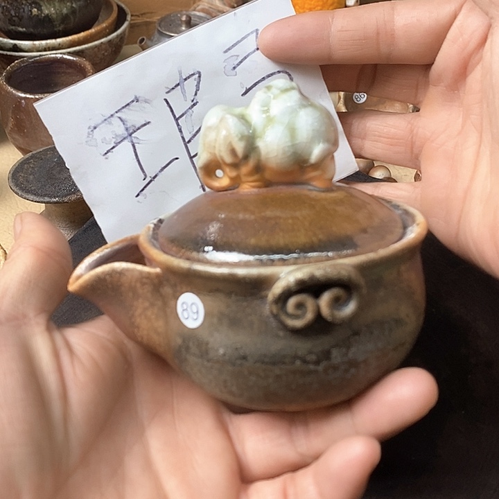 杯手工粗陶、柴烧茶器