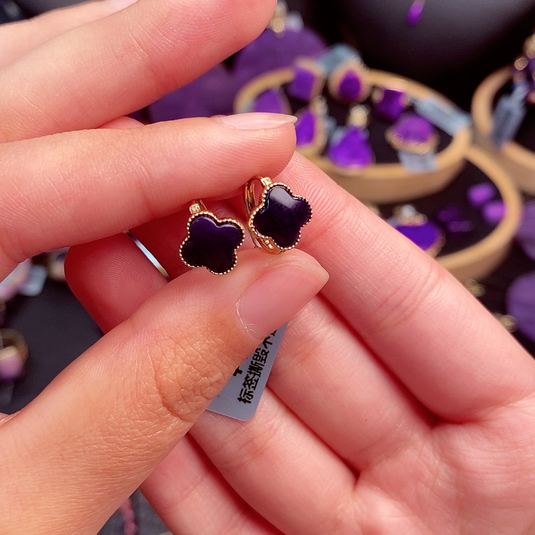 苏纪石（舒俱来）耳饰18K金镶嵌