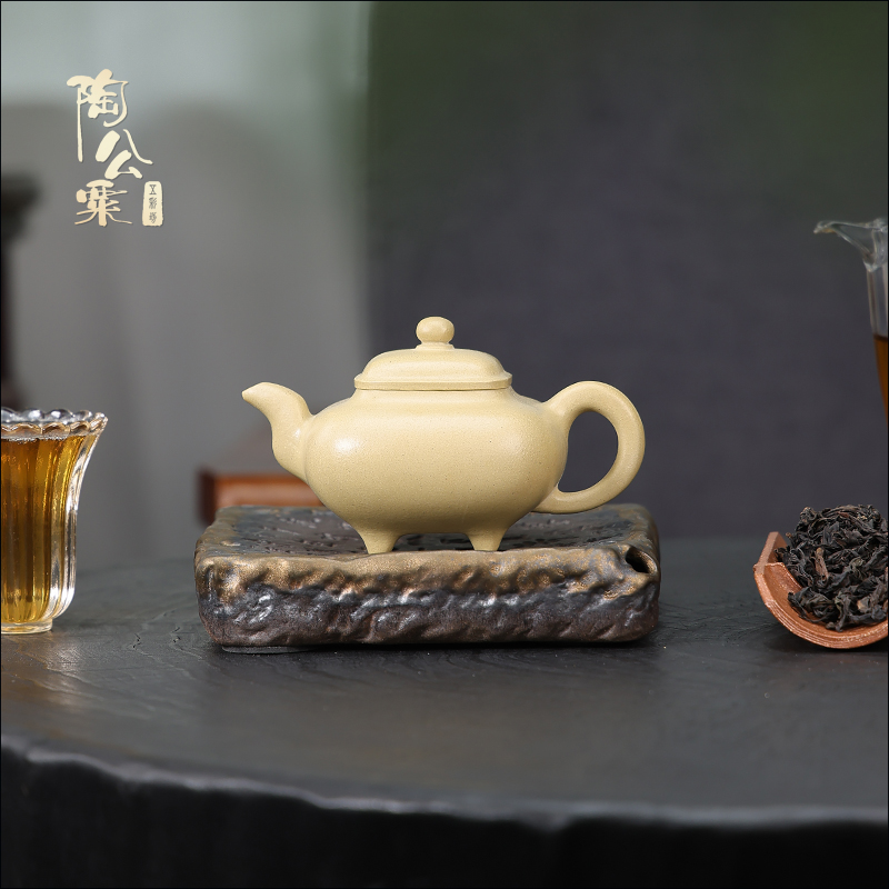 陶公粟原矿本山绿泥《传炉》140cc陈鹏欢手制精美紫砂壶