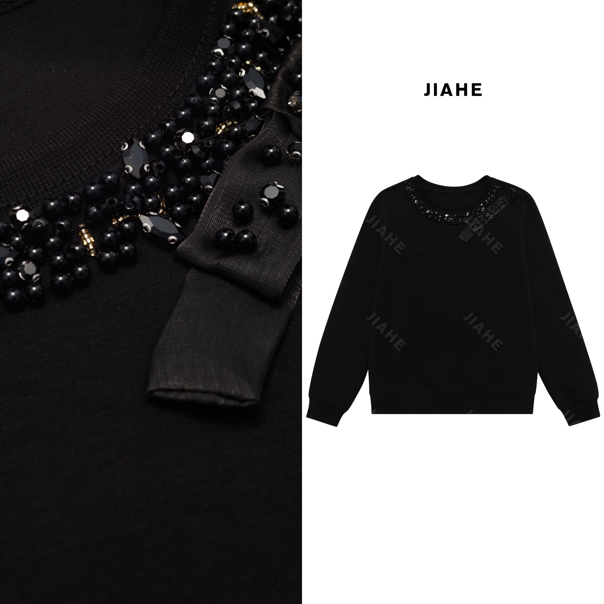 “JiaHe”【钻领秋款】高品质卫衣深圳南油轻奢立体绣花重工原创设计