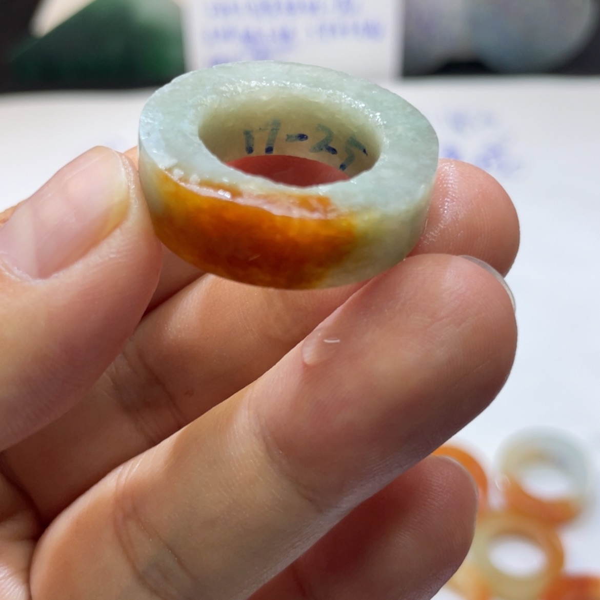 【闪购商品】定制翡翠未镶嵌天然翡翠17-25圈红翡翠