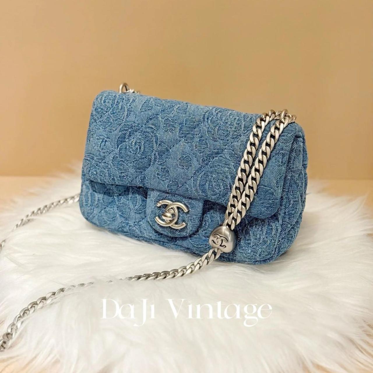 99新 Chanel/香奈儿 大吉中古/香奈儿爱心丹宁方胖斜挎包
