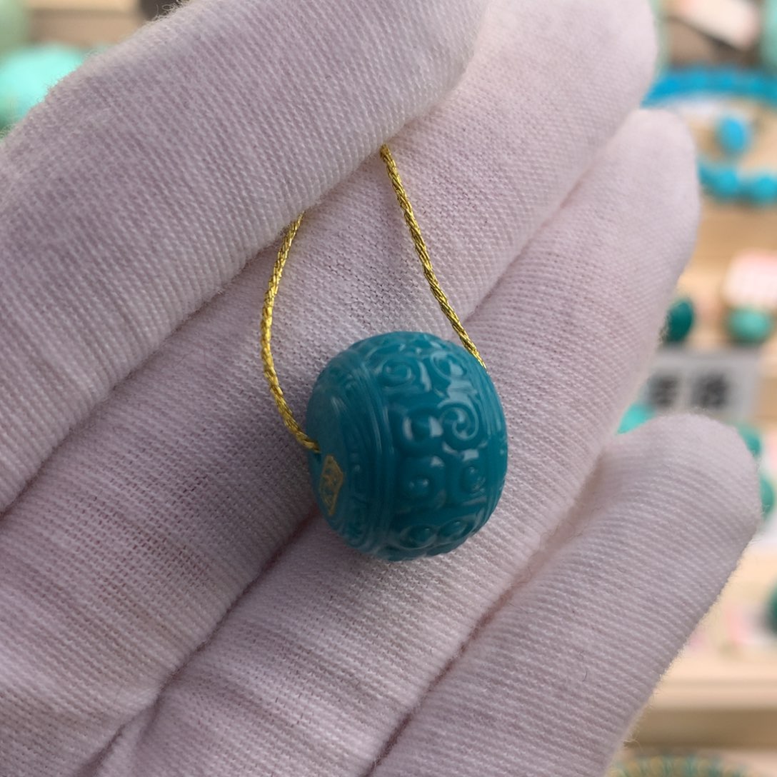 绿松石珠宝奇石未镶嵌15.5×12.5