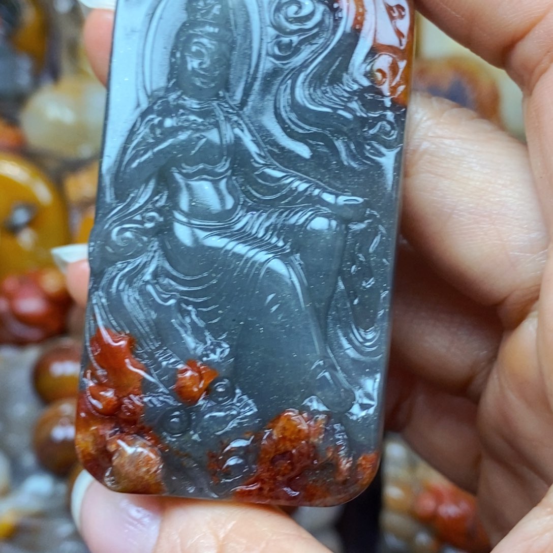 未镶嵌石英质玉（黄龙玉）吊坠(不含链)