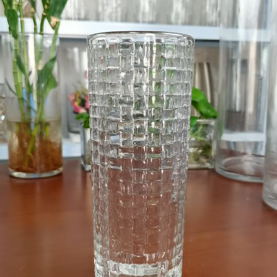 玻璃昌达玻璃直筒竹编高度25口径10