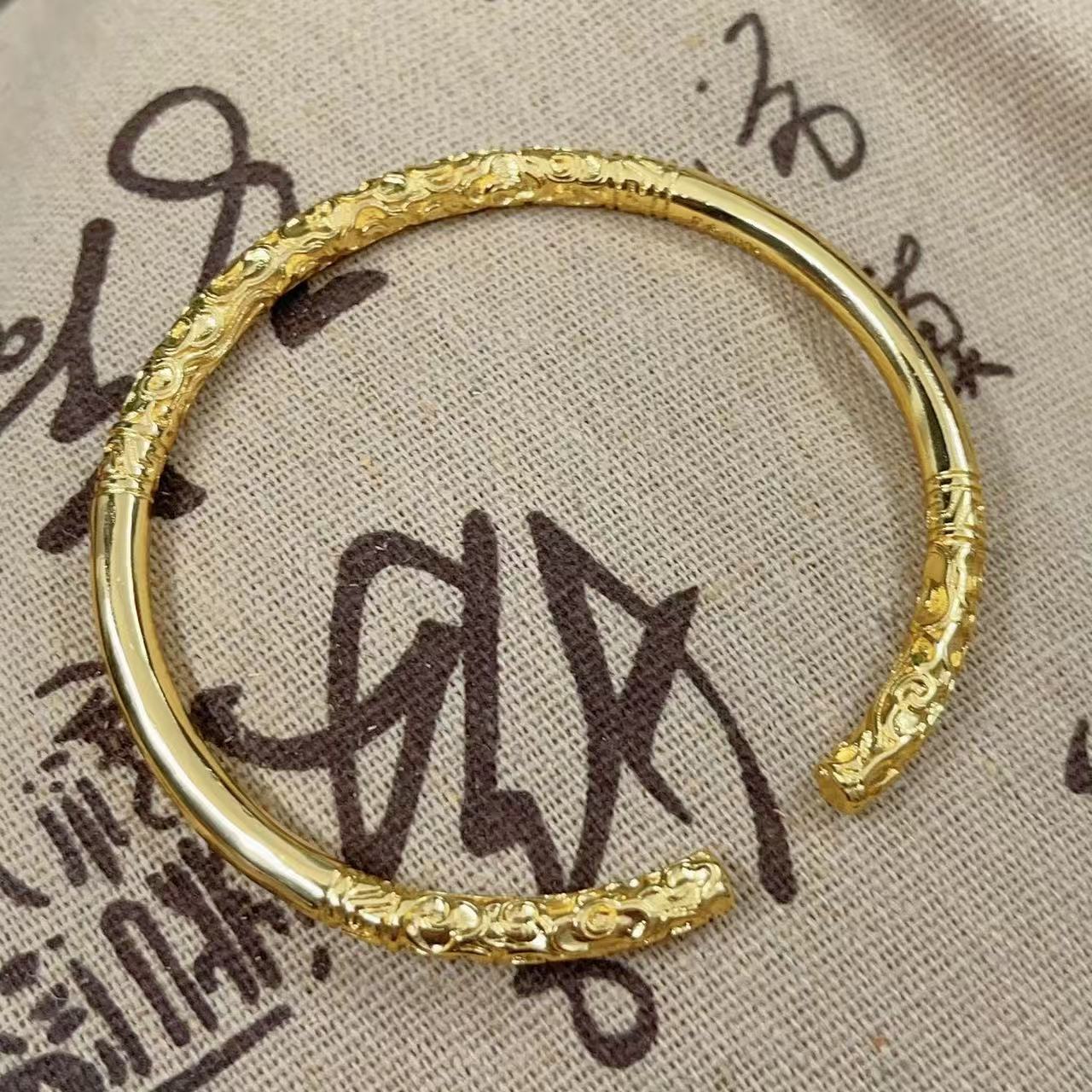 合金手镯 精品男女金箍棒开口手镯时尚百搭气质