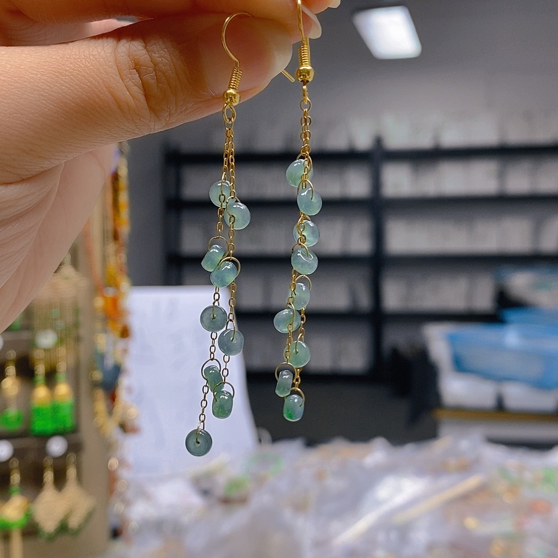 翡翠合金耳饰翡翠