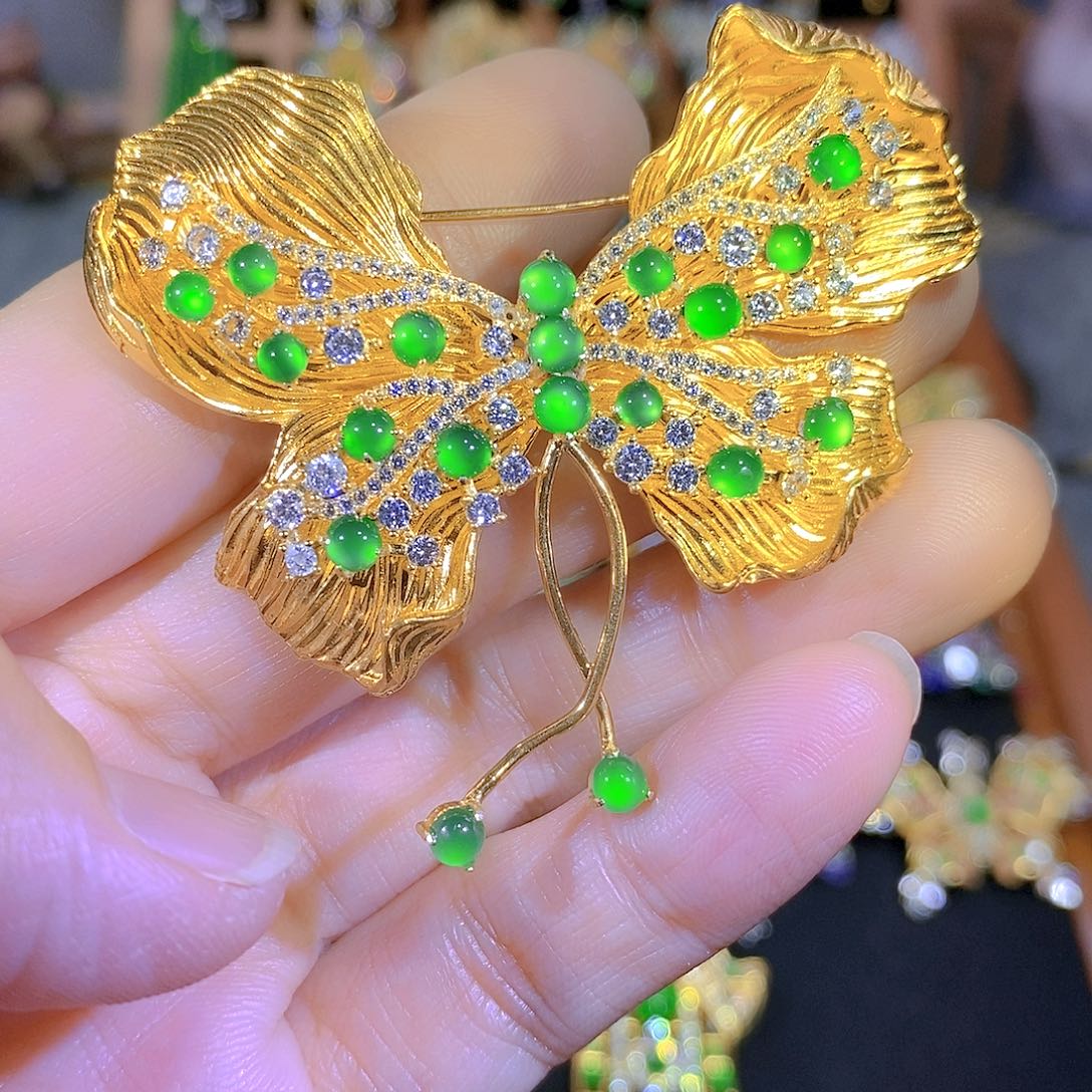 吊坠(不含链)银S925镶嵌翡翠