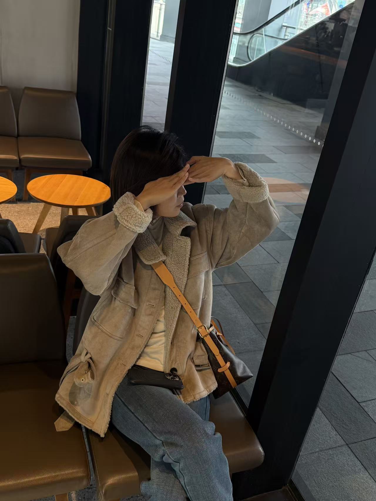 羔羔毛腰带款加厚外套