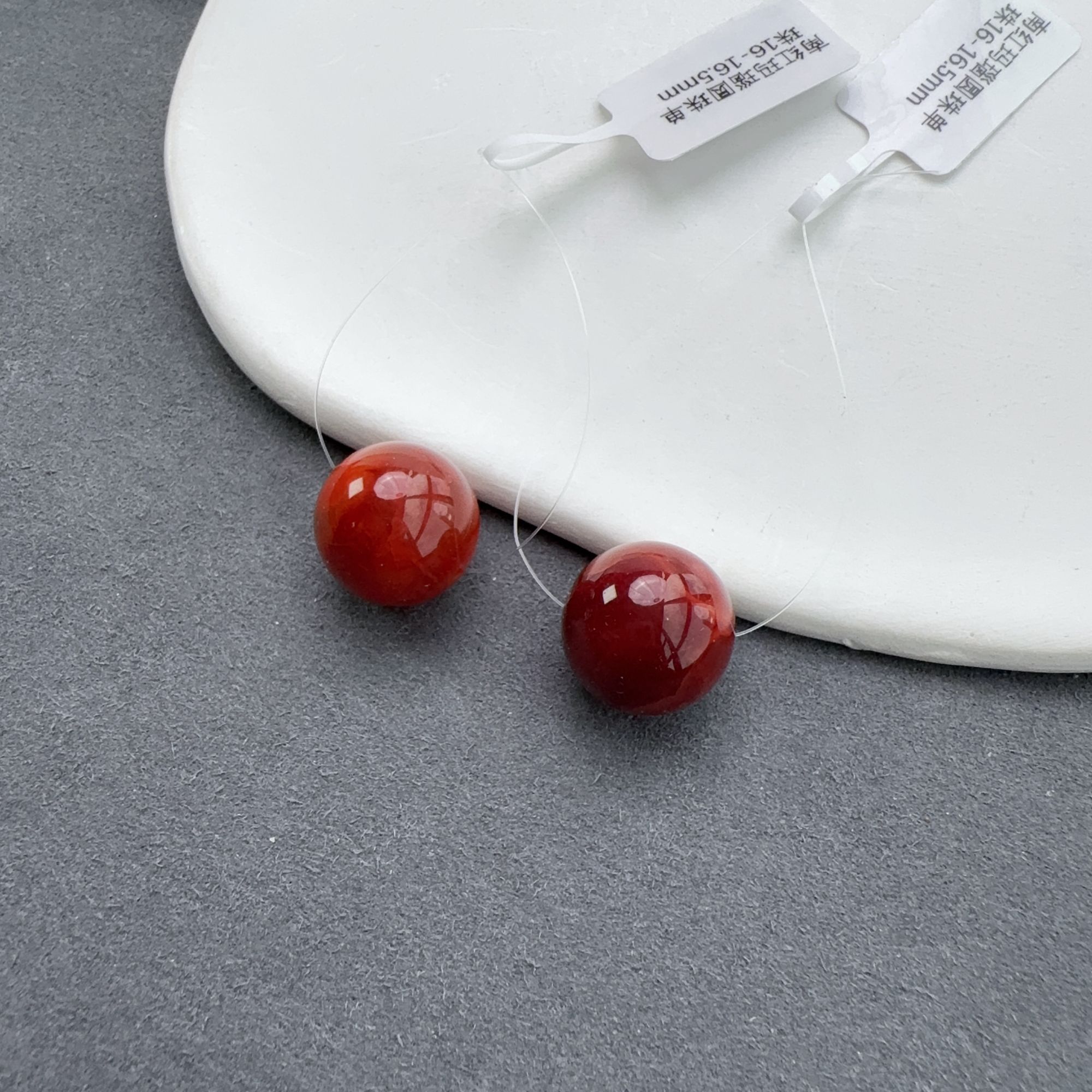 南红玛瑙圆珠单珠16-16.5mm多样性发一