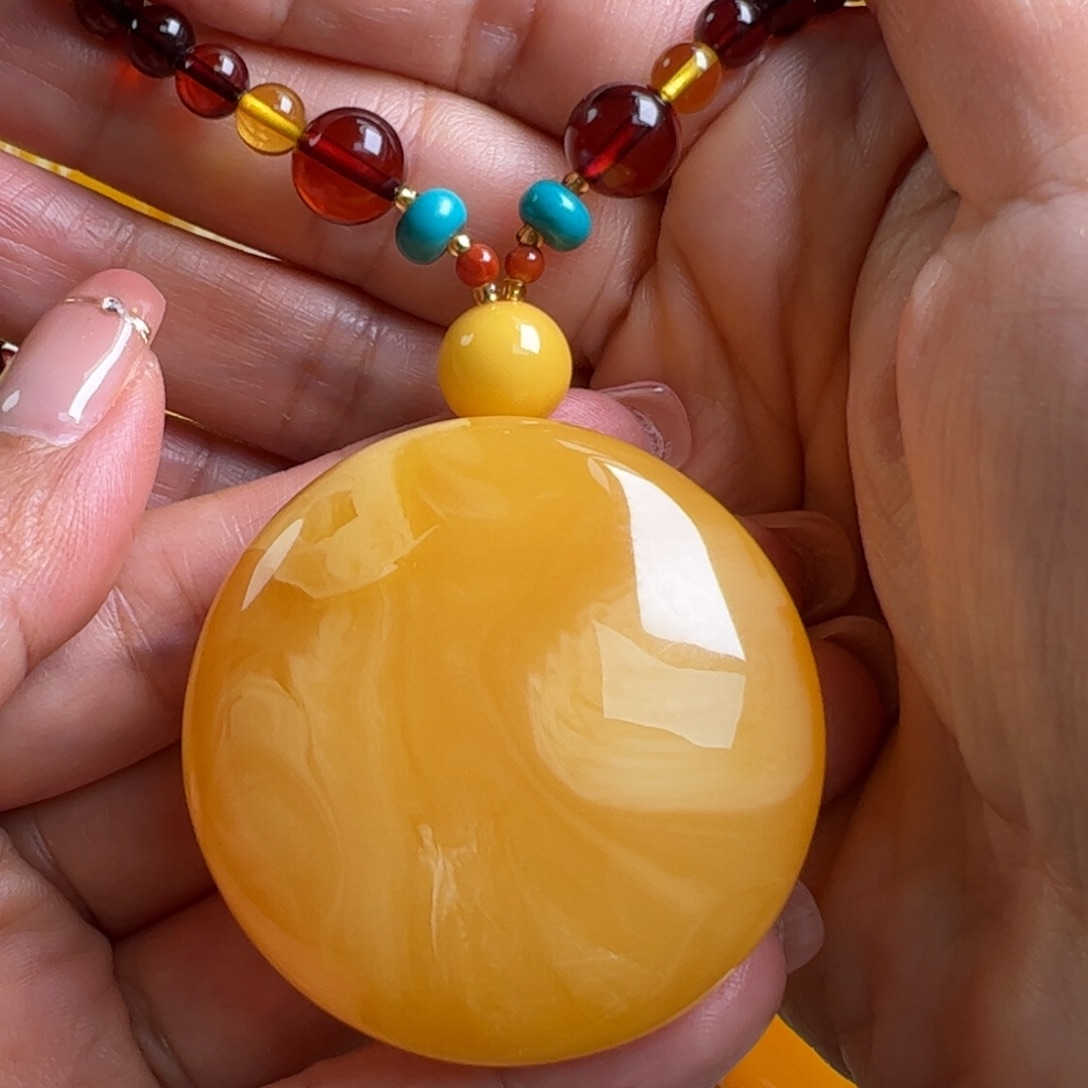 蜜蜡毛衣链未镶嵌无优化