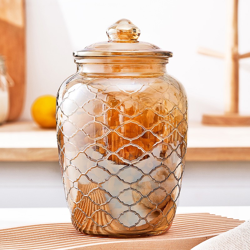 2300ml无铅玻璃密封罐腌菜坛五谷杂粮零食糖果加厚玻璃收纳罐防潮