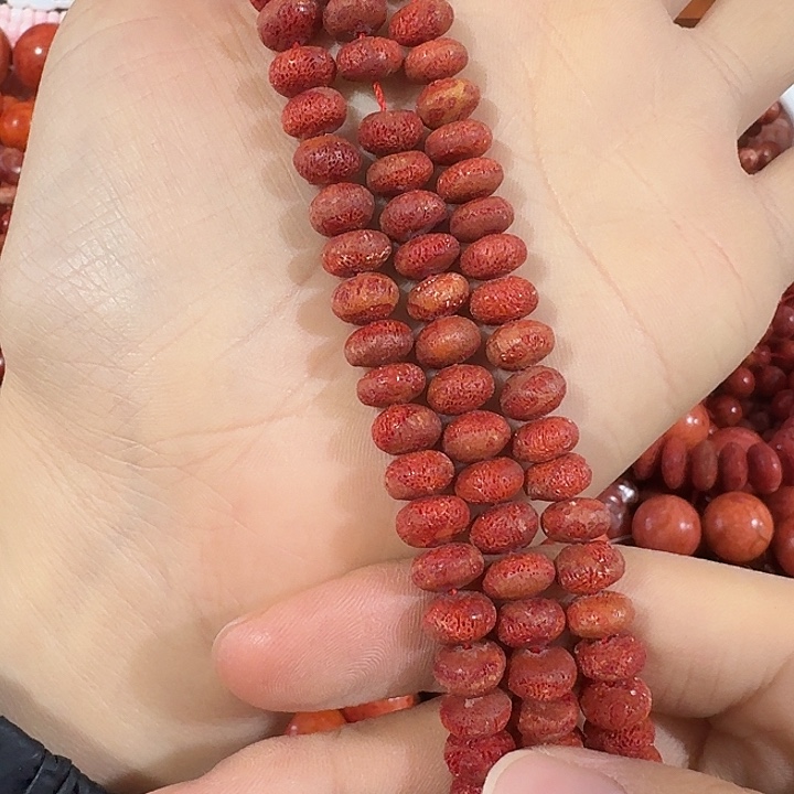 玛瑙/玉髓合金珠宝半成品一条8mm原枝算盘珠