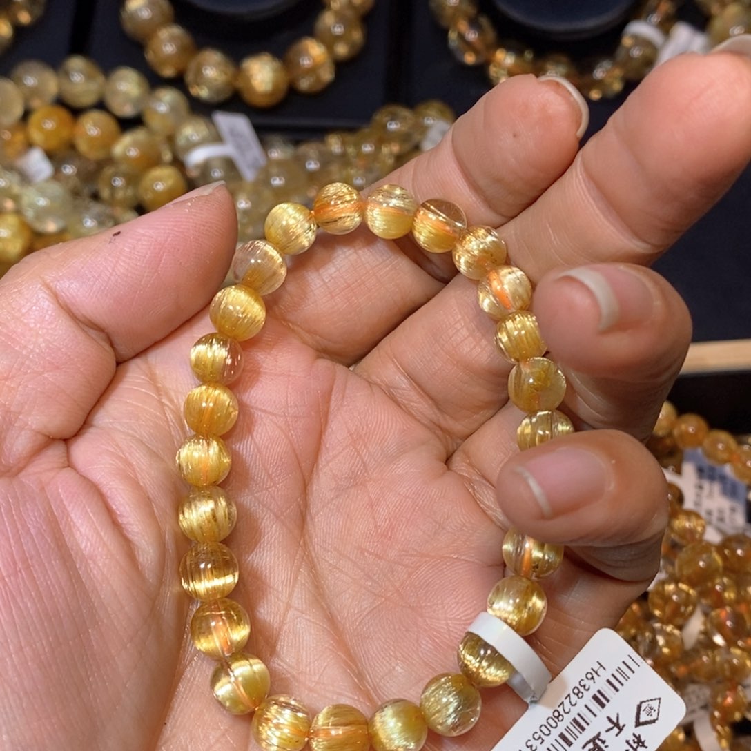 发晶手链未镶嵌华**嘟手链7m m