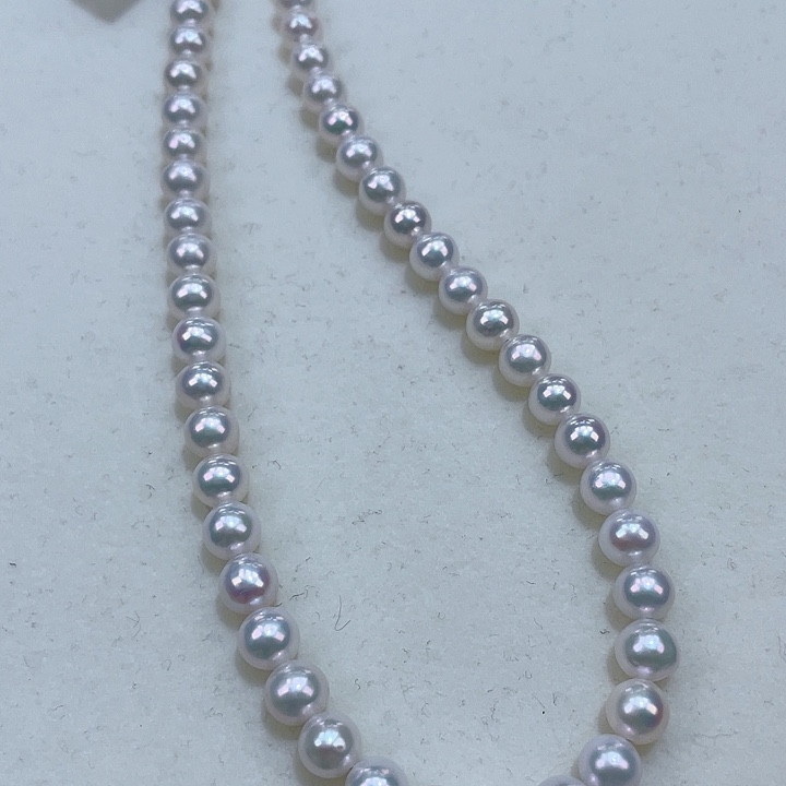 淡水珍珠颈饰银S925镶嵌5.5炫彩飒飒亮冷青光