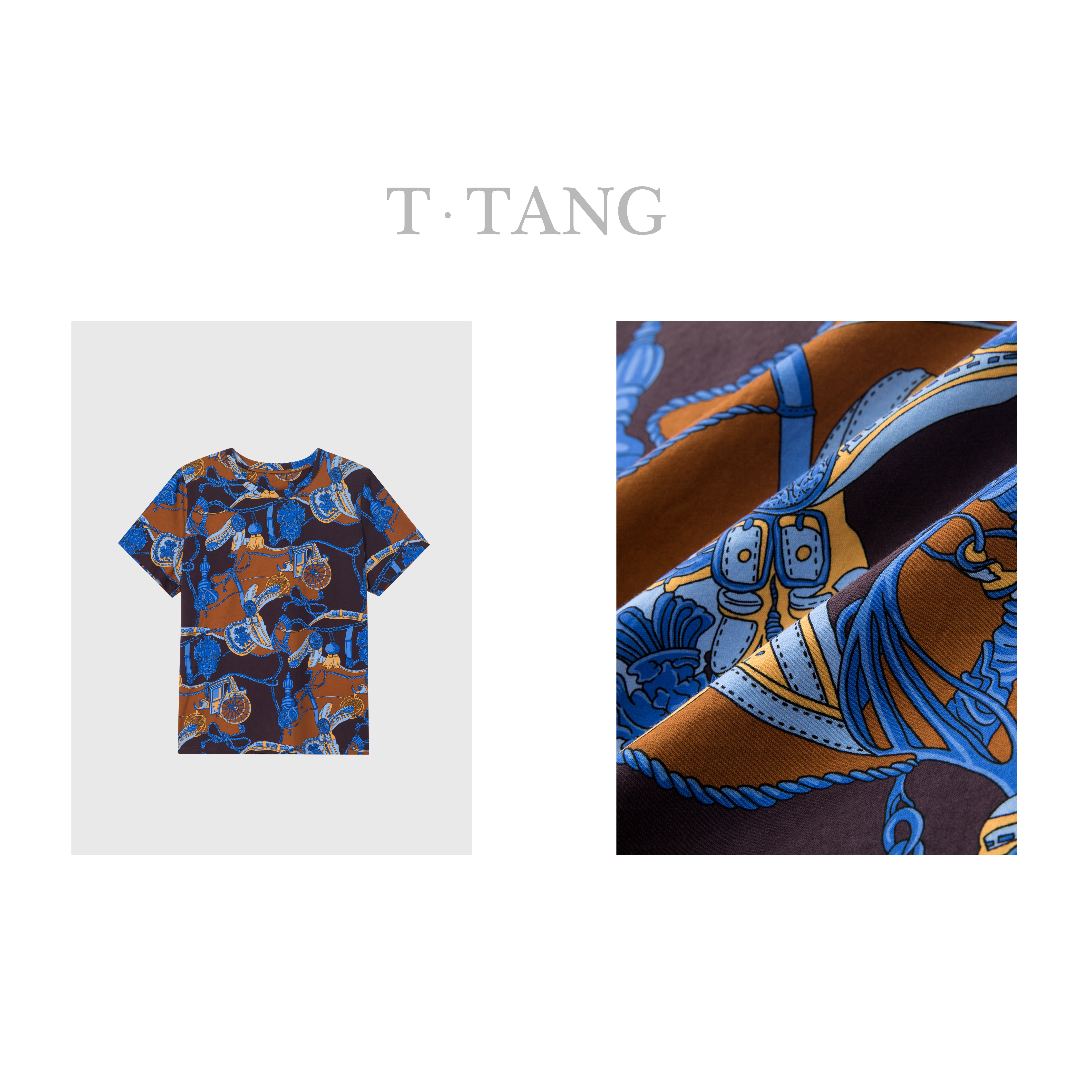 FL秋季40s丝光棉手感丝滑，质感柔软时尚丝光棉5圆领短袖【6382】55