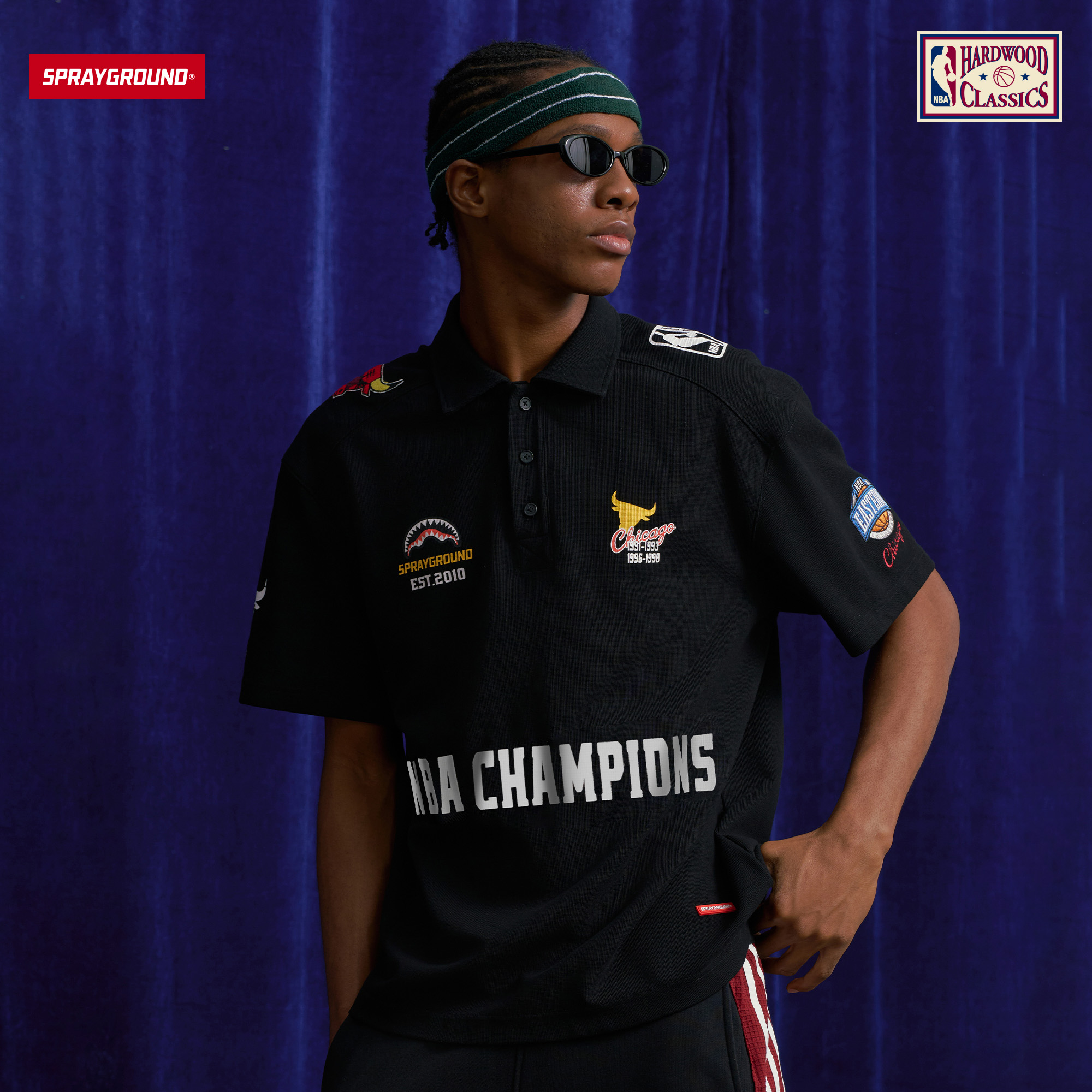 SPRAYGROUND I NBA HWC联名系列鲨鱼嘴短袖T恤复古XB NE220248