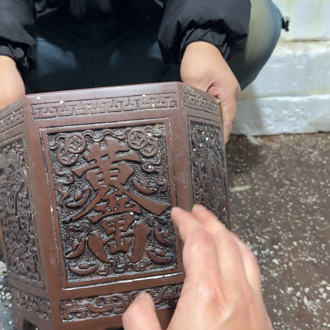 紫砂花盆口径25 22高度23厘米