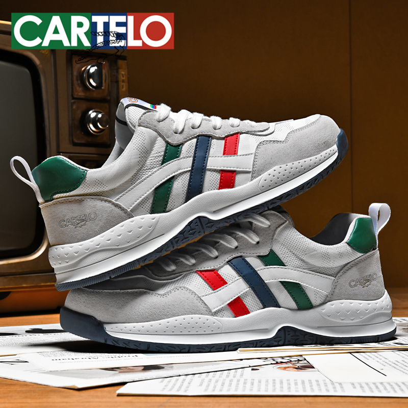 卡帝乐鳄鱼复古潮流男鞋百搭软底男士手工潮鞋时尚低帮耐磨休闲鞋