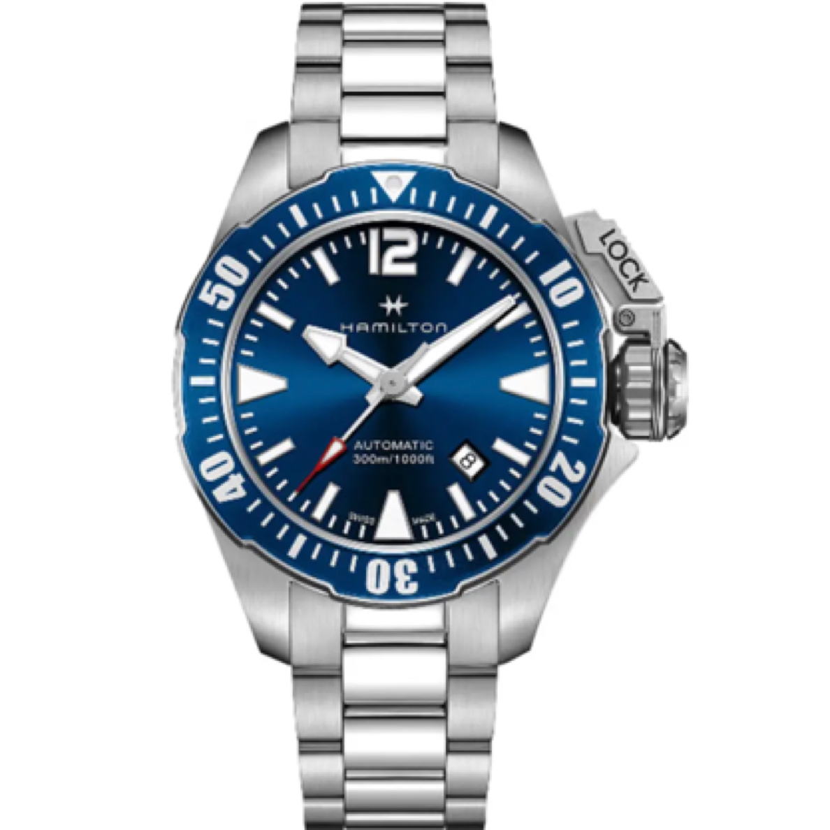 99新 Hamilton/汉米尔顿 卡其海军系列水肺蓝色表盘42mm 