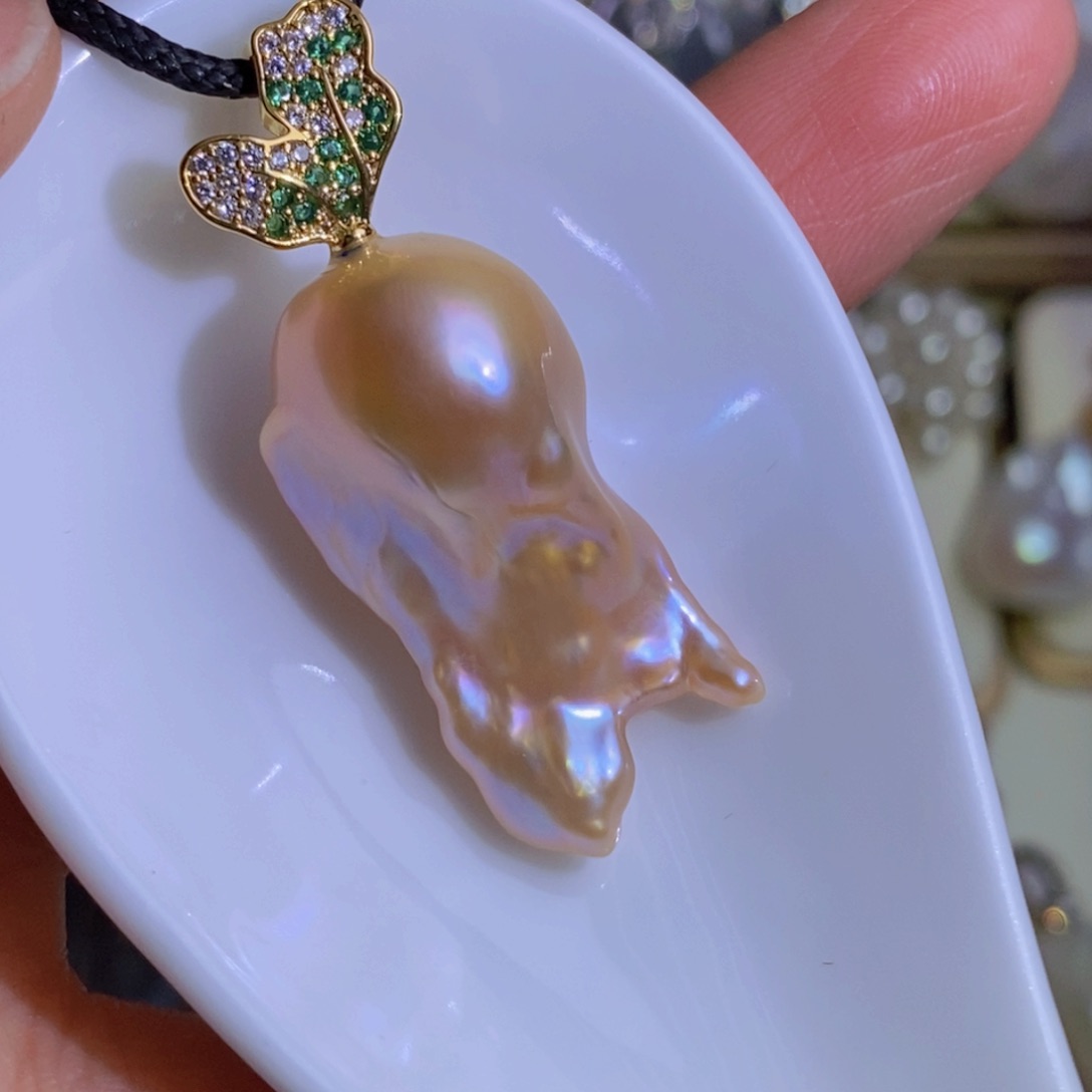 银S925镶嵌天然淡水珍珠淡水珍珠