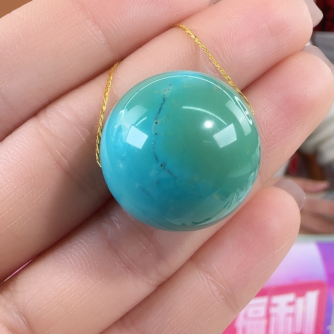 绿松石未镶嵌珠宝奇石21mm+