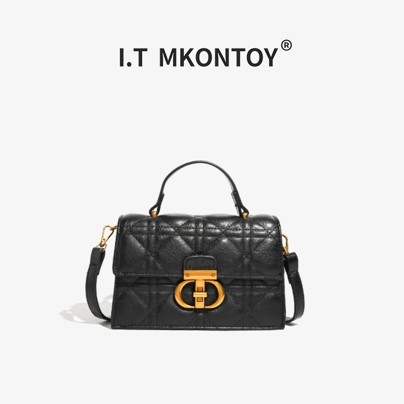 经典小众单肩气质轻奢时尚斜挎包黑色1030