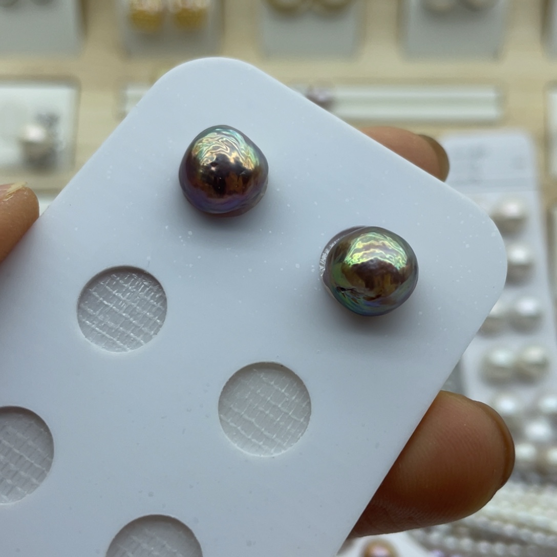 银S925镶嵌耳钉淡水珍珠