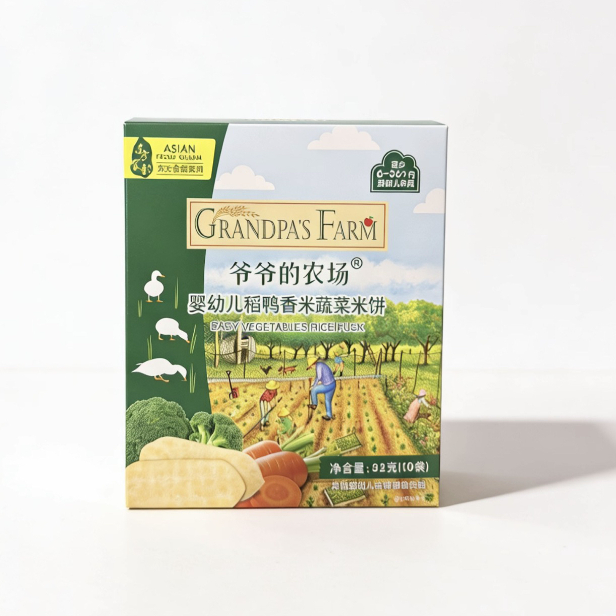 爷爷的农场® 婴幼儿稻鸭香米蔬菜米饼32g