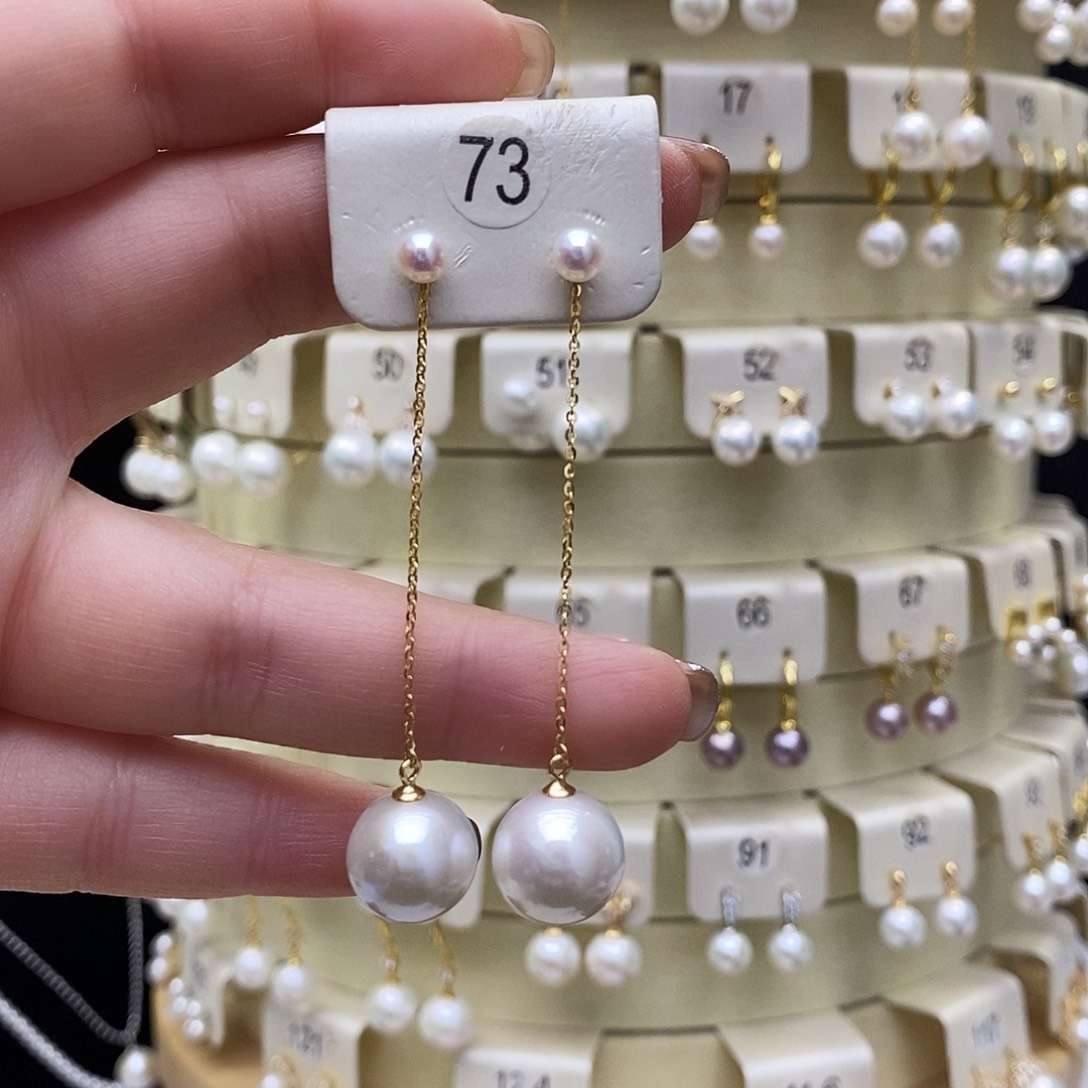 淡水珍珠耳饰银S925镶嵌