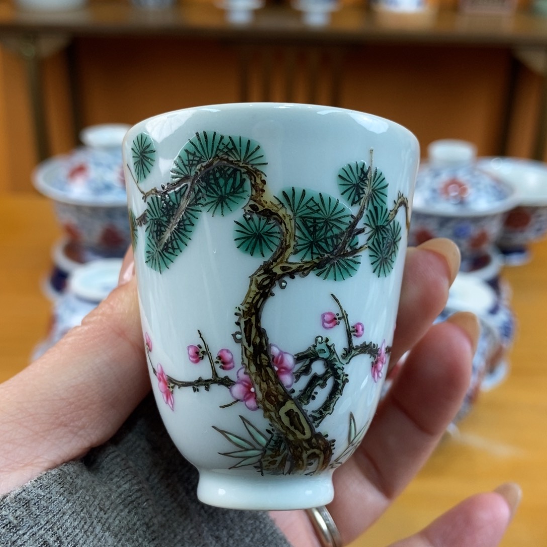 手绘现代茶具非古董