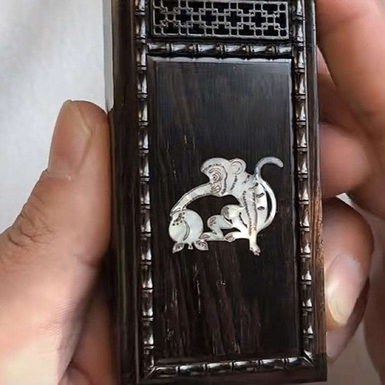 张圣林老红木 生肖款 竹林盒 鸣虫虫具 