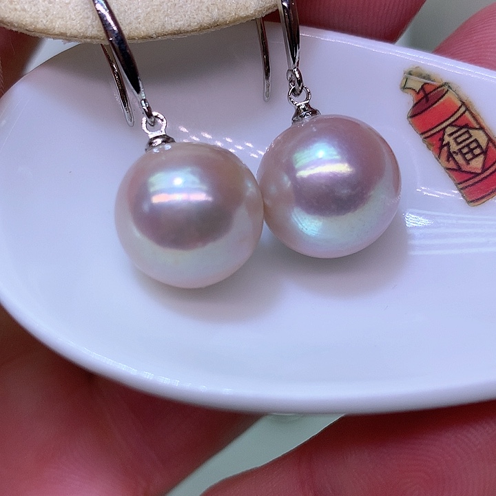 银S925镶嵌耳饰淡水珍珠